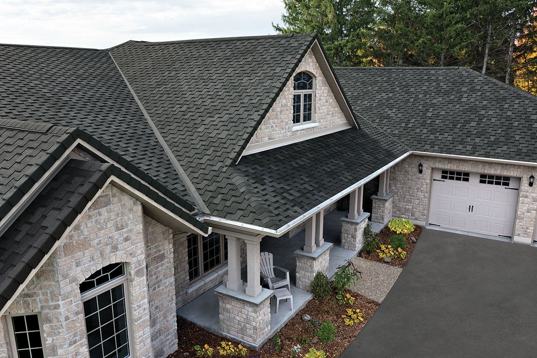 Completed roof replacement on a two-storey home
