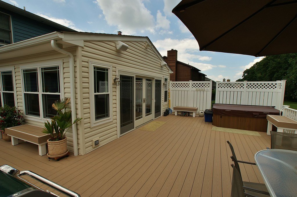 AFTER- another view of the completed deck and sunroom. Note